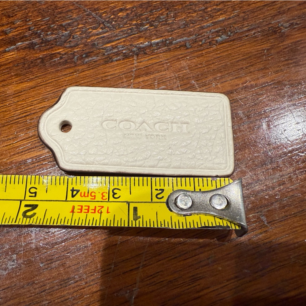 Authentic Coach White Leather Hang Tag